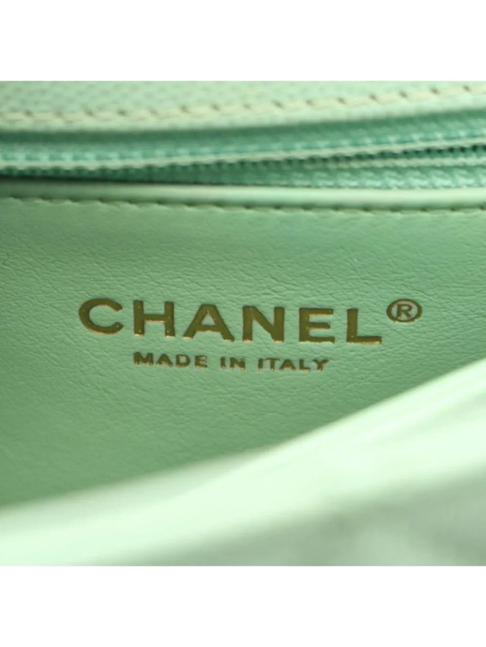 Chanel Handbag Coco Handle Flap Quilted 2-Way Mint Green Caviar Leather Chain